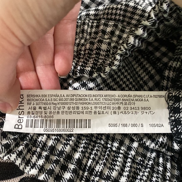 Bershka plaid houndstooth drawstring cuffed pants size S - Picture 10 of 10